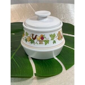 Vintage Noritake‎ Sugar Bowl with Lid, Harvest Fruit Design, Homecoming (A.1)
